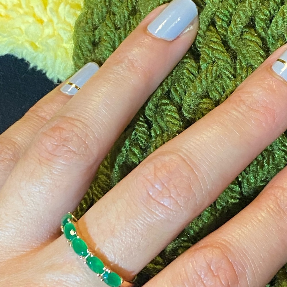 Genuine emerald band ring - Picture 4 of 5